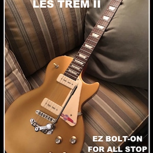 DEAL PRICED! Duesenberg/Goldo Les Trem II Tremolo With Roller Saddle Bridge Nickel, Bolts On Most Stop Tail Guitars, 1/3 weight of Bigsby!