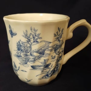 Queen's chelsea Toile Tea Cup blue made in Colombia