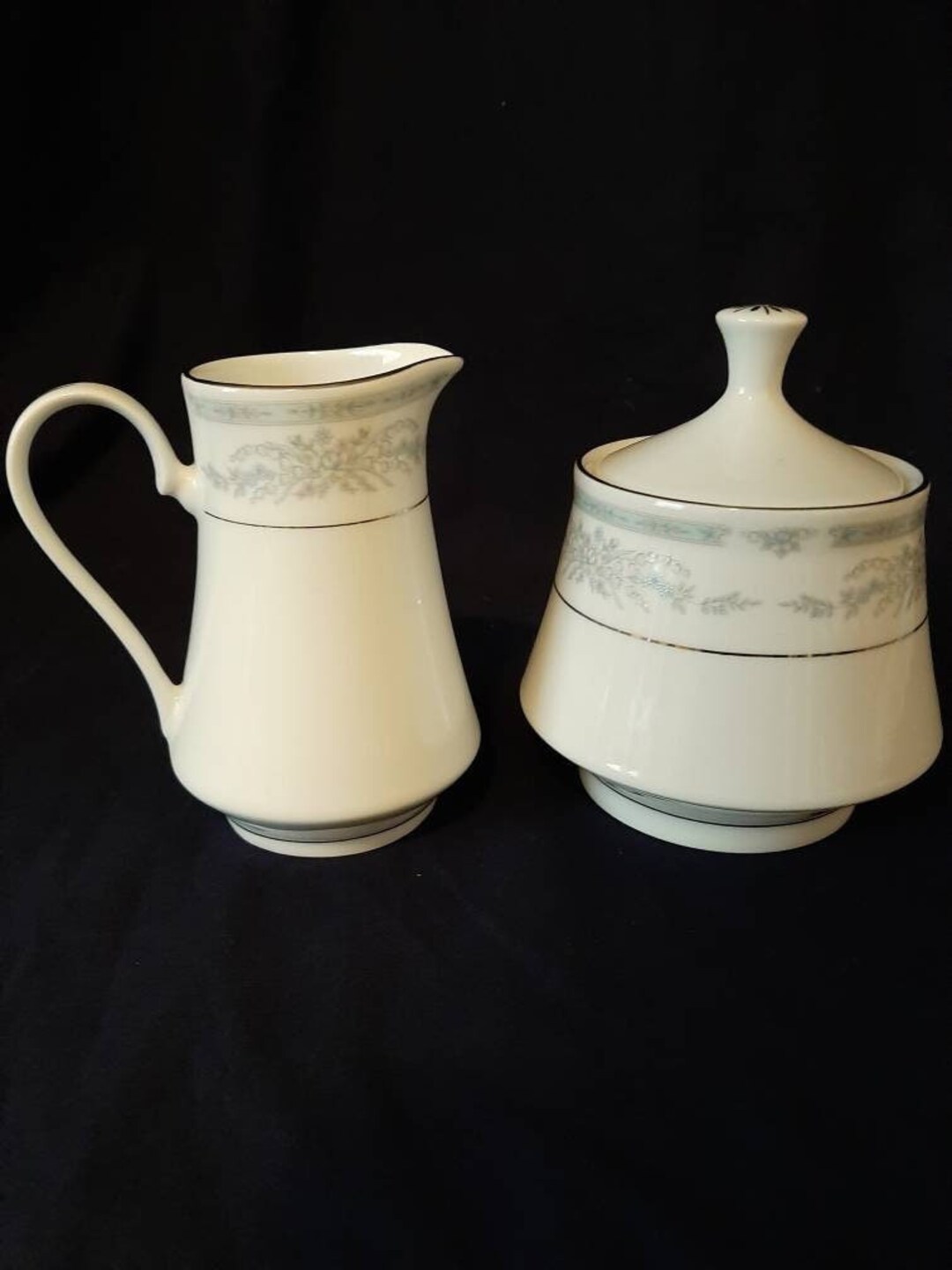 Crown Ming Fine China diana Jian Shiang Creamer & Sugar Bowl Set Etsy