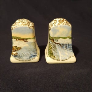 Pair of Niagara Falls souvenir salt and pepper shakers made in England