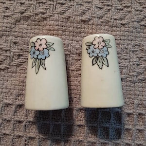 Cute floral salt and pepper shakers made in Japan.