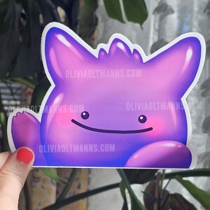 Adorable Ghost Anime Inspired Large Peeker Sticker for Car, 6 inch Vinyl Bumper Sticker, Waterproof, UV Resistant