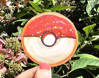Holographic 3 inch Anime Stickers, Cute Donut Stickers, Video Game Art, Waterproof Sticker Pack