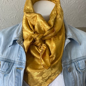 Gold Floral Wild Rag: Satin Jacquard - Etsy