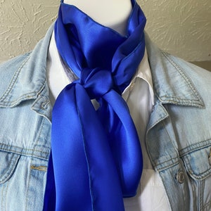 Wild rag—summer edition. 6x55”, satin and silk scarf