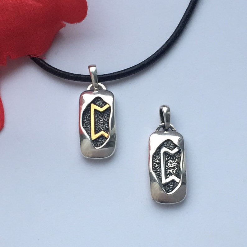 Perth Norse Rune Pendant Sterling Silver Scandinavian Rune Talisman Runic Jewelry. Viking Necklace