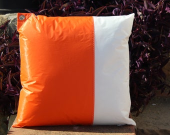 Decorative Nautical Pillow, Summer Trend Pillow, Beach House Cushion, Marine Pillowcase, Cushion Cover, Nautisches Kissen, Orange Pillow