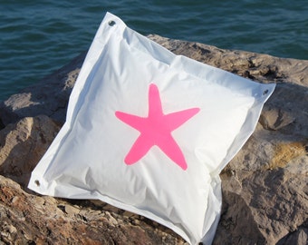 Beach Home Decor, Coastal Cushion Case, Pillow Cover 16x16, Star Pillow, Terrasse Kissenbezug, Deko-Kissen, Terrace Pillow, Boat Gift