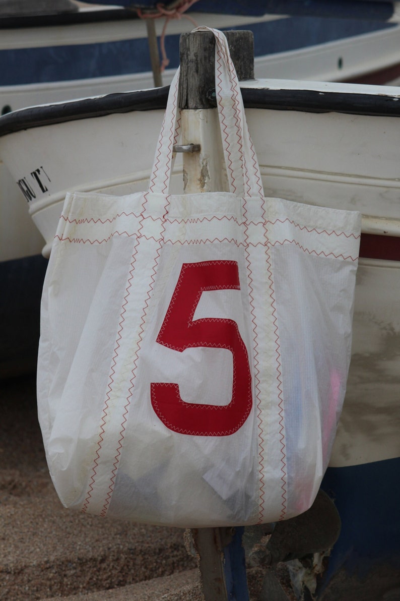 Nautical Beach Tote, Recycled Sail Handbag, Personalized Beach Totebag, Sea Bag, Beach Bag, Handcrafted Sailbag, Strandtasche Recycelt image 7