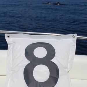 Nautical Pillow Cover, Sail Cloth Cushion, Home Decor Cushion, Sailcloth Cushion, Monogrammed Pillow, Number Cloth Pad image 7