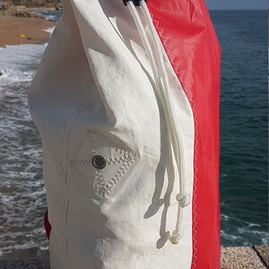 Recycled Sail Duffle Bag, Nautical Backpack, Sailcloth Duffle, Shoulder Sailbag 33 L, Beach Duffle Bag by Aqualata