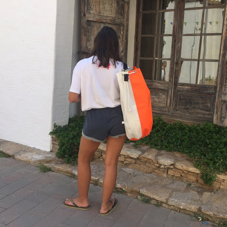 Recycled Sail Duffle Bag, Nautical Backpack, Sailcloth Duffle, Shoulder Sailbag 33 L, Beach Duffle Bag, Backpack Recycled Sail Bag, Upcycled Sail Rucksack by Aqualata