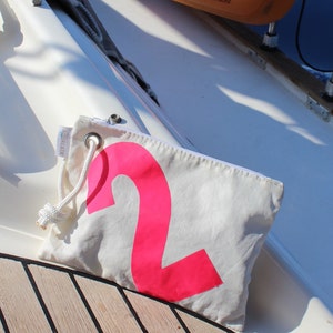 Toiletry Sail Bag, Recycled Nautical Purse, Personalized Sailbag, Nautica Segeltasche, Sailcloth Bag, Segeltuchtasche, Purse, Kosmetiktasche image 4