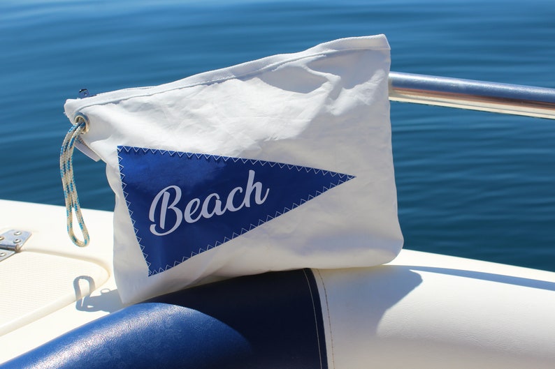 Beach Sailcloth Bag Recycled Nautical Purse Toiletry Sail Etsy