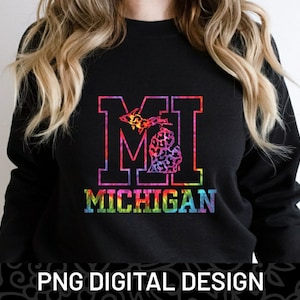 Michigan png Design With Leopard Pattern For DIY Michigan Lovers, Michigan State png, Michigan Shirt png, Michigan Leopard png