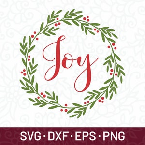 Joy wreath svg, Joy svg , Holly wreath svg, Joy decor svg, Christmas wreath svg, Christmas decor svg, Christmas svg, Holiday wreath svg