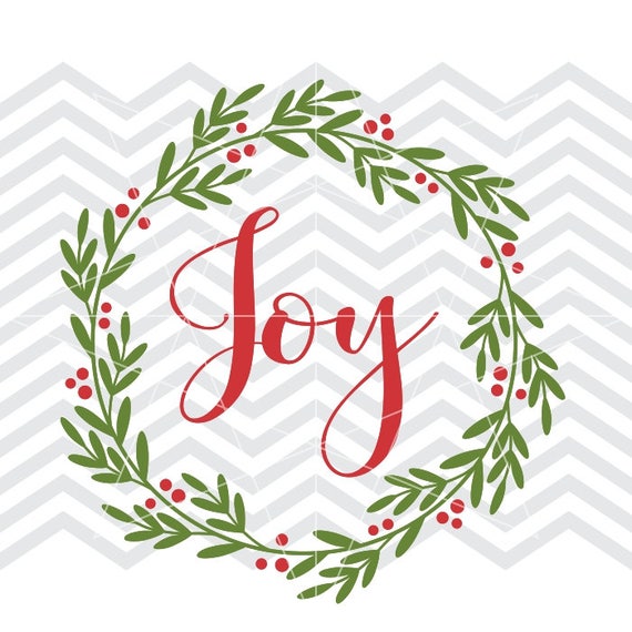 Download Joy wreath svg Joy svg Holly wreath svg Joy decor svg | Etsy