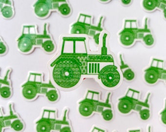 Mini Tractor Sticker, Tractor, Kids Sticker, Child, Green Sticker, Zentangle, Waterproof Sticker, Custom Sticker, Hydroflask Sticker, Farmer