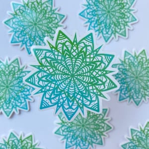 Mandala Sticker, Mandala, Waterproof Sticker, Water Resistant, Die Cut Sticker, Custom Sticker, Hand Drawn Sticker, Hydroflask Sticker