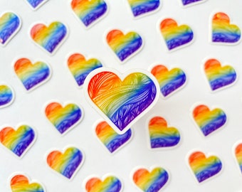 Mini Rainbow Heart Zentangle Sticker, Heart, Heart Sticker, Rainbow Sticker, LGBTQ, Waterproof Sticker, Custom Sticker, Hydroflask Sticker