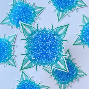 Mandala Sticker, Mandala, Waterproof Sticker, Water Resistant, Die Cut Sticker, Custom Sticker, Hand Drawn Sticker, Hydroflask Sticker
