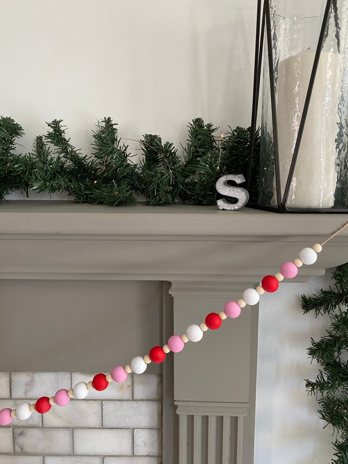 Valentine's Day Garland, Bead Garland, Valentine's Day Theme Home Decor