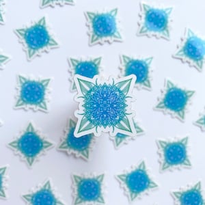 Mini Mandala Sticker, Mandala, Waterproof Sticker, Water Resistant, Die Cut Sticker, Custom Sticker, Hand Drawn Sticker, Hydroflask Sticker