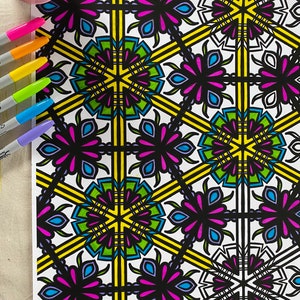 Stress Relief Coloring Poster, Adult Coloring Poster, Child Coloring Poster, Coloring Poster