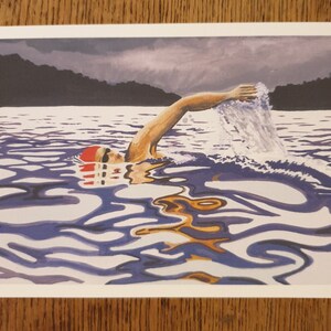 Wild Winter Swimmer Card recycled, eco friendly, Wild swimming, open water sea swimmers, ocean lovers, swim, cold water swimming, lake swim