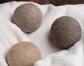 Alpaca Fleece Wool Dryer Balls | 3 Pack | Regenerative Climate Sustainable | Made in USA