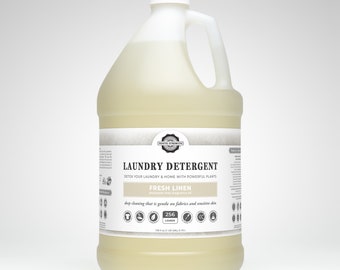 Liquid Laundry Detergent by Rustic Strength | PFAS-Free Food-Grade Plastic | Soap for Sensitive Skin | Scented | 128oz