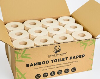 100% Organic Unbleached Bamboo Toilet Paper | Very Soft & Thick!! | Natural, Sustainable, Renewable| No Bleach Natural Color | Septic Safe