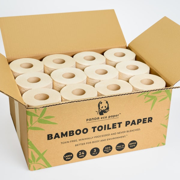 100% Organic Unbleached Bamboo Toilet Paper | Very Soft & Thick!! | Natural, Sustainable, Renewable| No Bleach Natural Color | Septic Safe