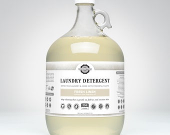 Liquid Laundry Detergent by Rustic Strength | Antique Style Glass Bottles | Soap for Sensitive Skin | Scented | 128oz