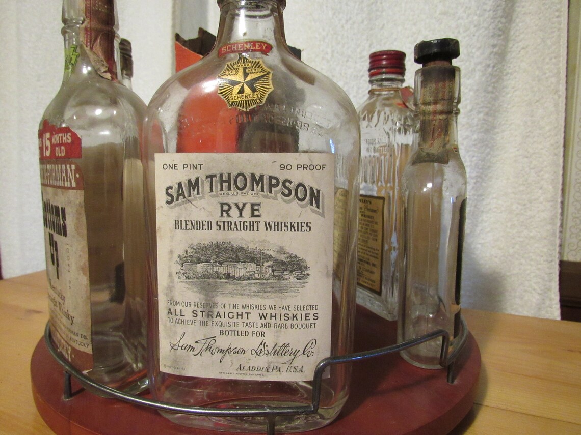 7 Antique whiskey bottles from the Pittsburgh area. 1930s and Etsy