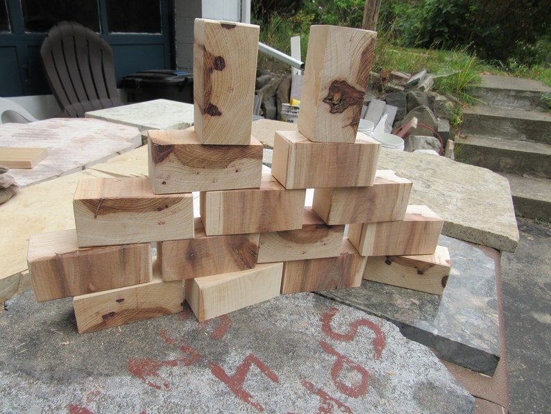 15 Shagbark Hickory Blocks. Super Hard. Beautiful Wood Grains. Etsy