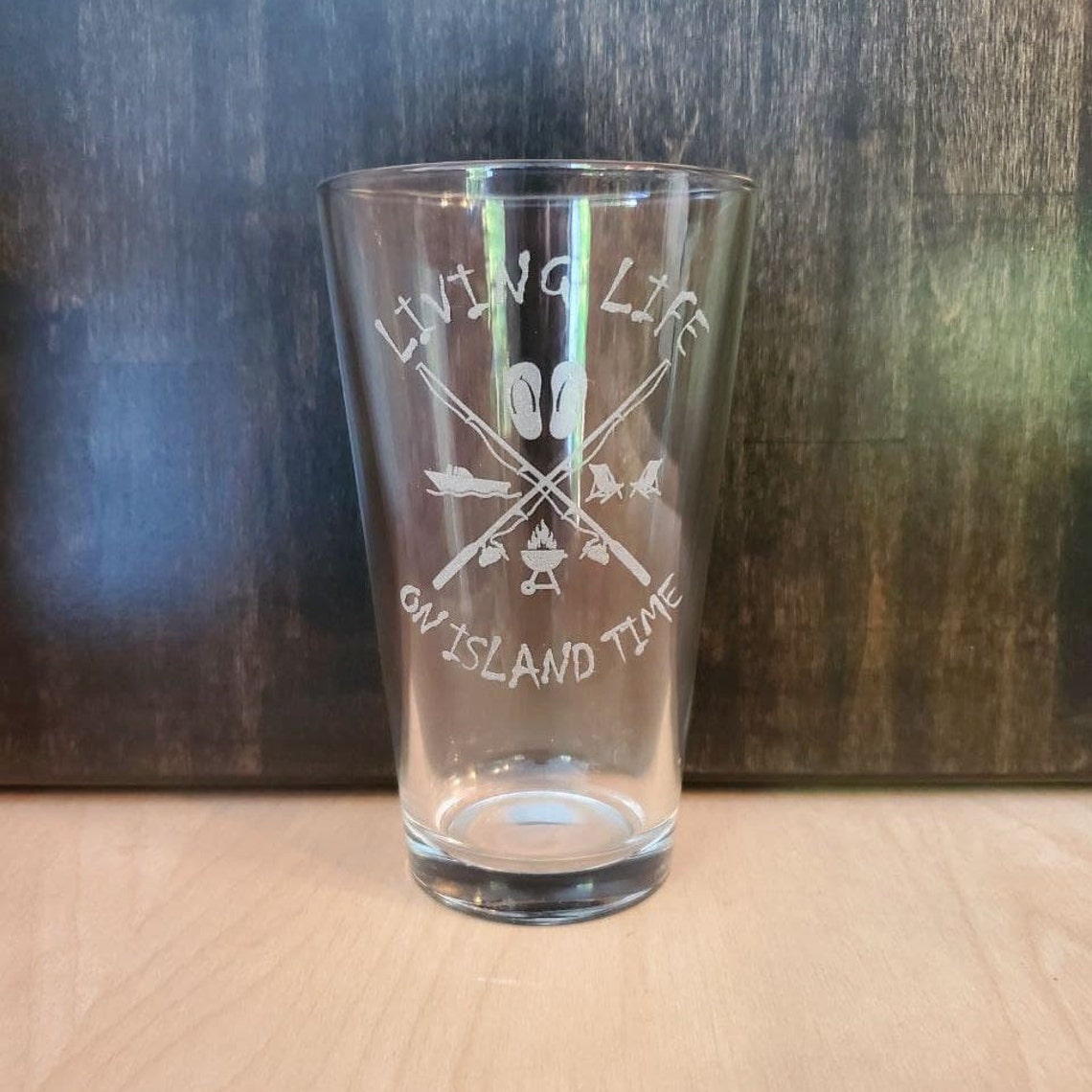 Laser Engraved Custom Pint Glasses Etsy
