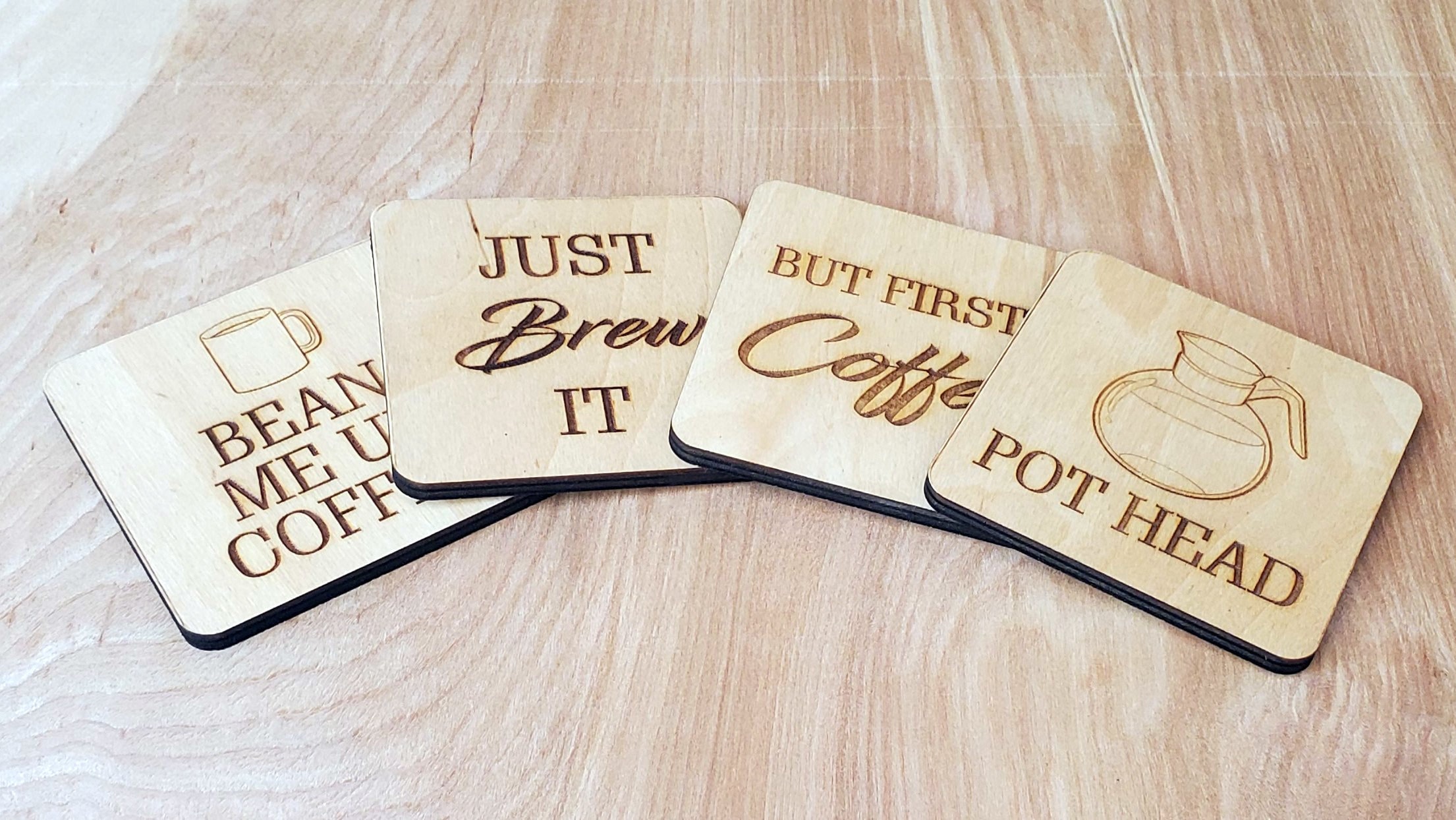 Custom Laser Engraved Coasters Etsy UK