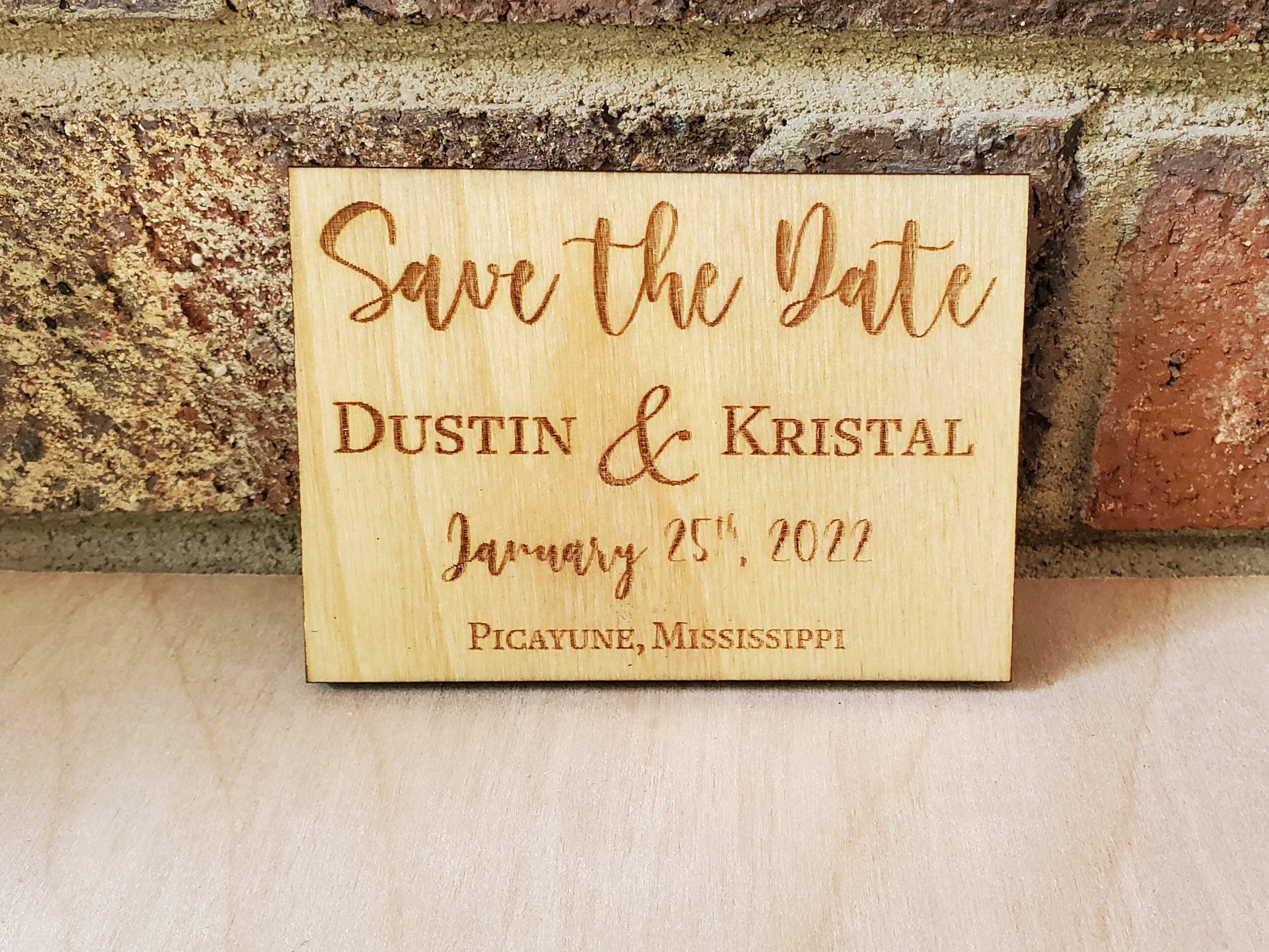 Laser Engraved Save The Date Fridge Laser Etched Etsy