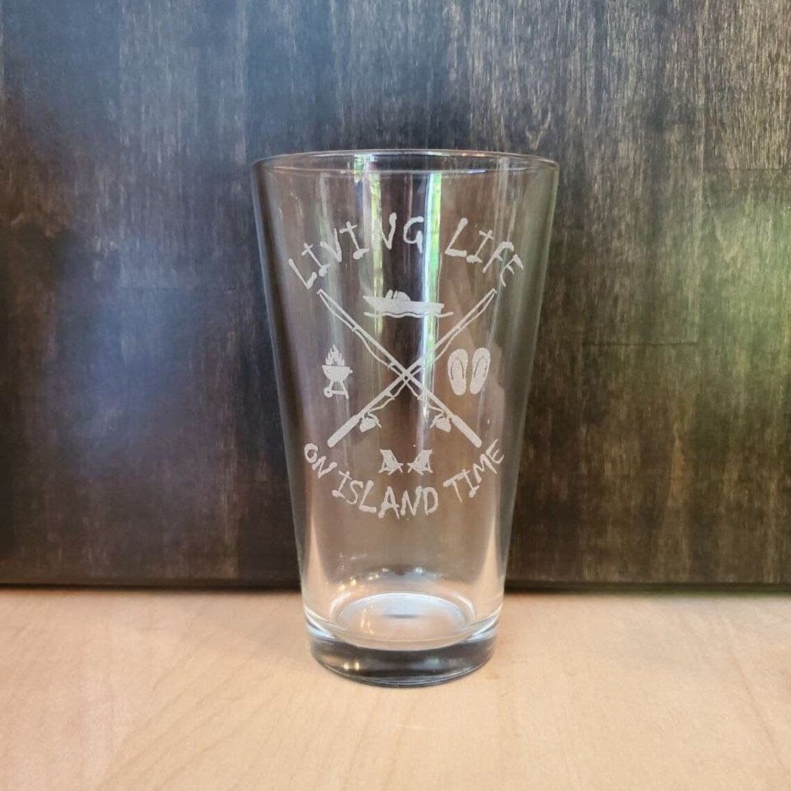 Laser Engraved Custom Pint Glasses Etsy
