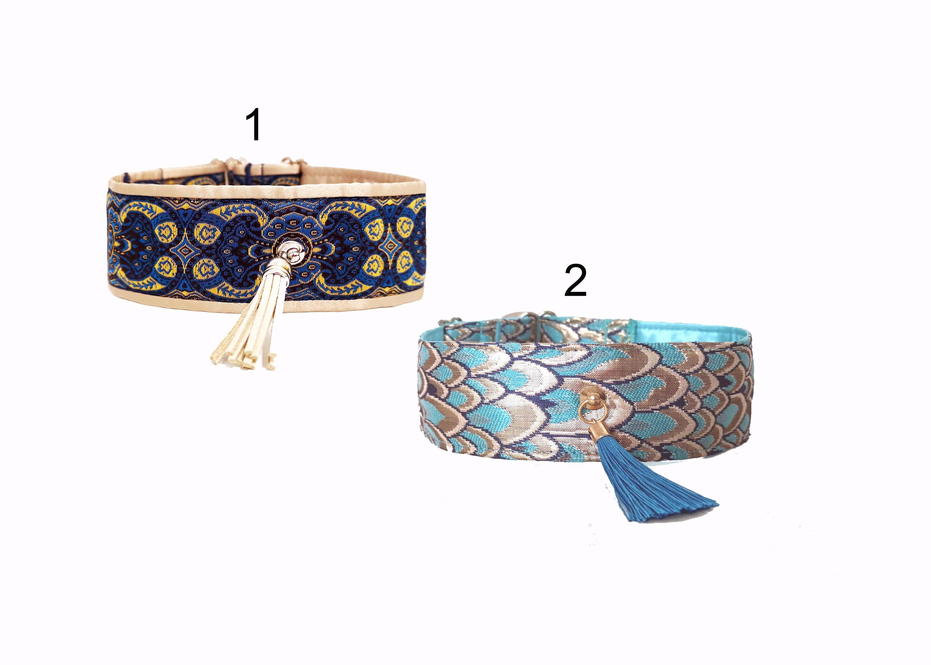Pharaoh Ribbon Dog Collar Satin Ribbon Beige, Red, Width 5 Cm, Length 30-40, 35-45 Cm ...