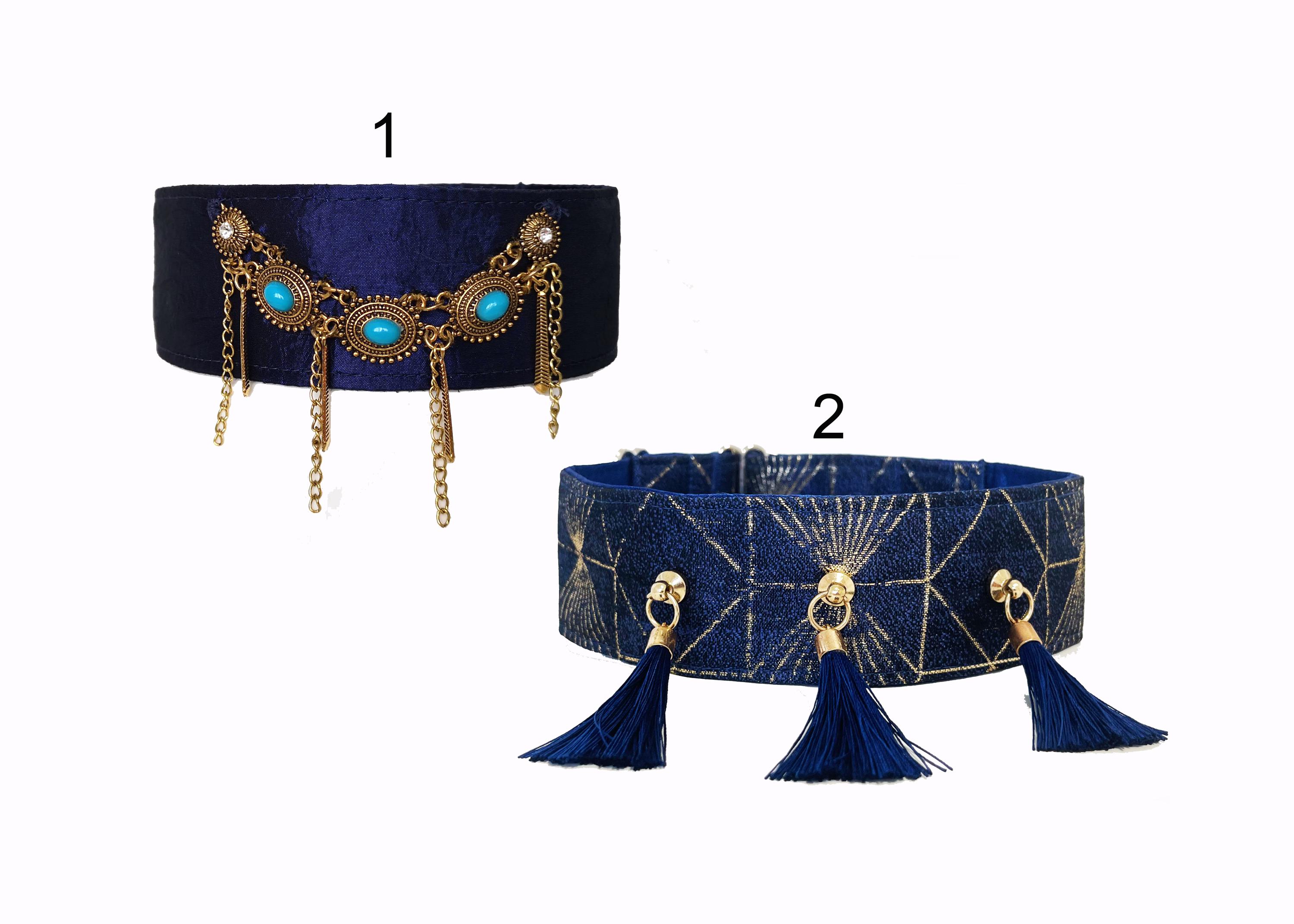 Collier pour chien : largeur 5 cm, longueur 30-40, 35-45 cm pour saluki, lévrier, galgo espagnol, Ibiza, pharaon, sloughi, lévrier afghan, barzoï, Azawakh