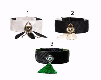 Collier pour chien avec un bijou, largeur 5 cm, longueur 30-40, 35-45 cm pour saluki, lévrier, galgo, Ibiza, pharaon, sloughi, afghan