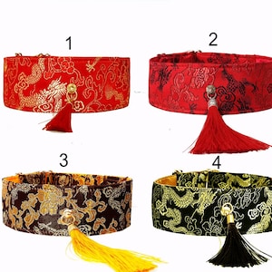 Dog Collar Chinese Dragon width 5 cm, length 25-35, 30-40, 35-45 cm for Saluki, Ibizan, Pharaoh, Sloughi, Afghan