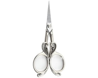 Stainless steel sewing scissors silver / craft scissors / 4.8 x 11.5 cm