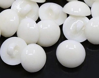 20 * Buttons 18 mm round hemisphere white acrylic