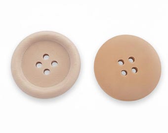 10 wooden buttons 25 mm (1 inch) round natural