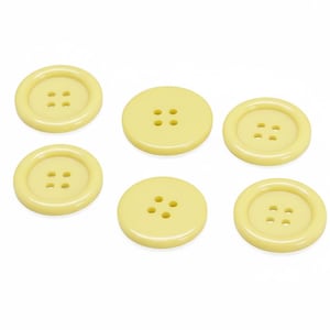 20 bottoni, rotondi da 20 mm, in resina gialla