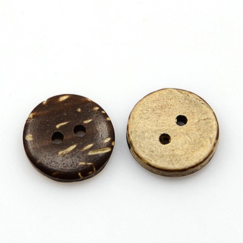 20 Coconut Buttons 15 Mm (0.6 Inch) Round Brown - Etsy