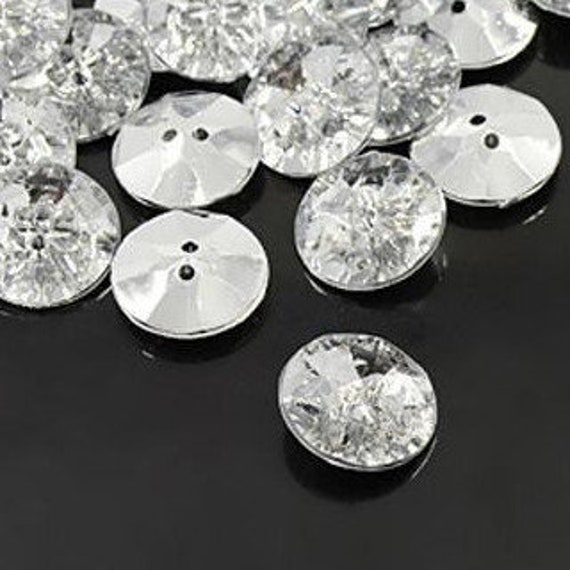 CHGCRAFT Strass-Knöpfe In Blumenform – Silberfarben, 27 Mm, Mit Loch, Für DIY, Kleidung & Hochzeitsdeko, 6 Stück